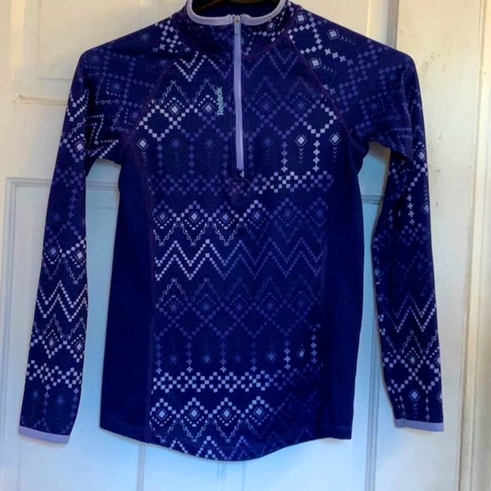 Reebok girls athletic purple zip top in size medium 10-12